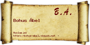 Bohus Ábel névjegykártya
