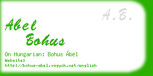 abel bohus business card