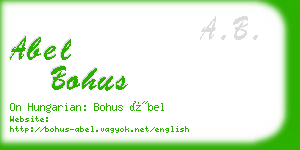 abel bohus business card